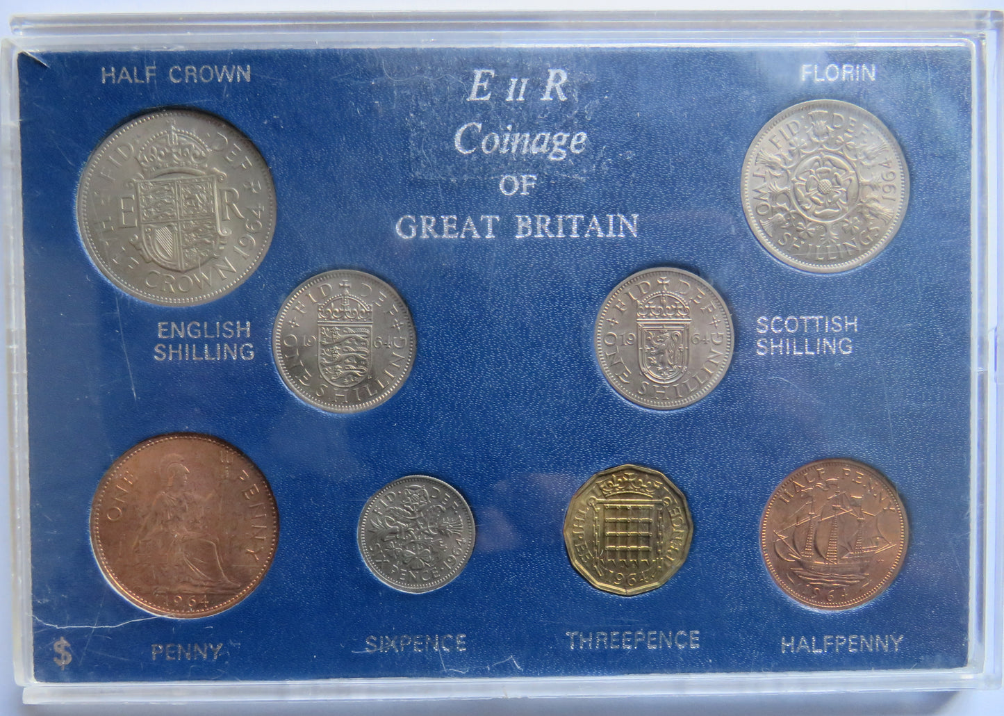 E II R Coinage of Great Britain 1964 Year Set In Plastic Case