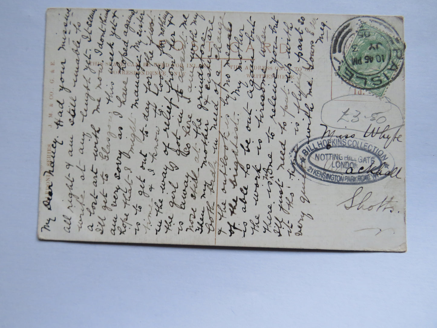 Antique Postcard of Edinburgh Coat of Arms 1905