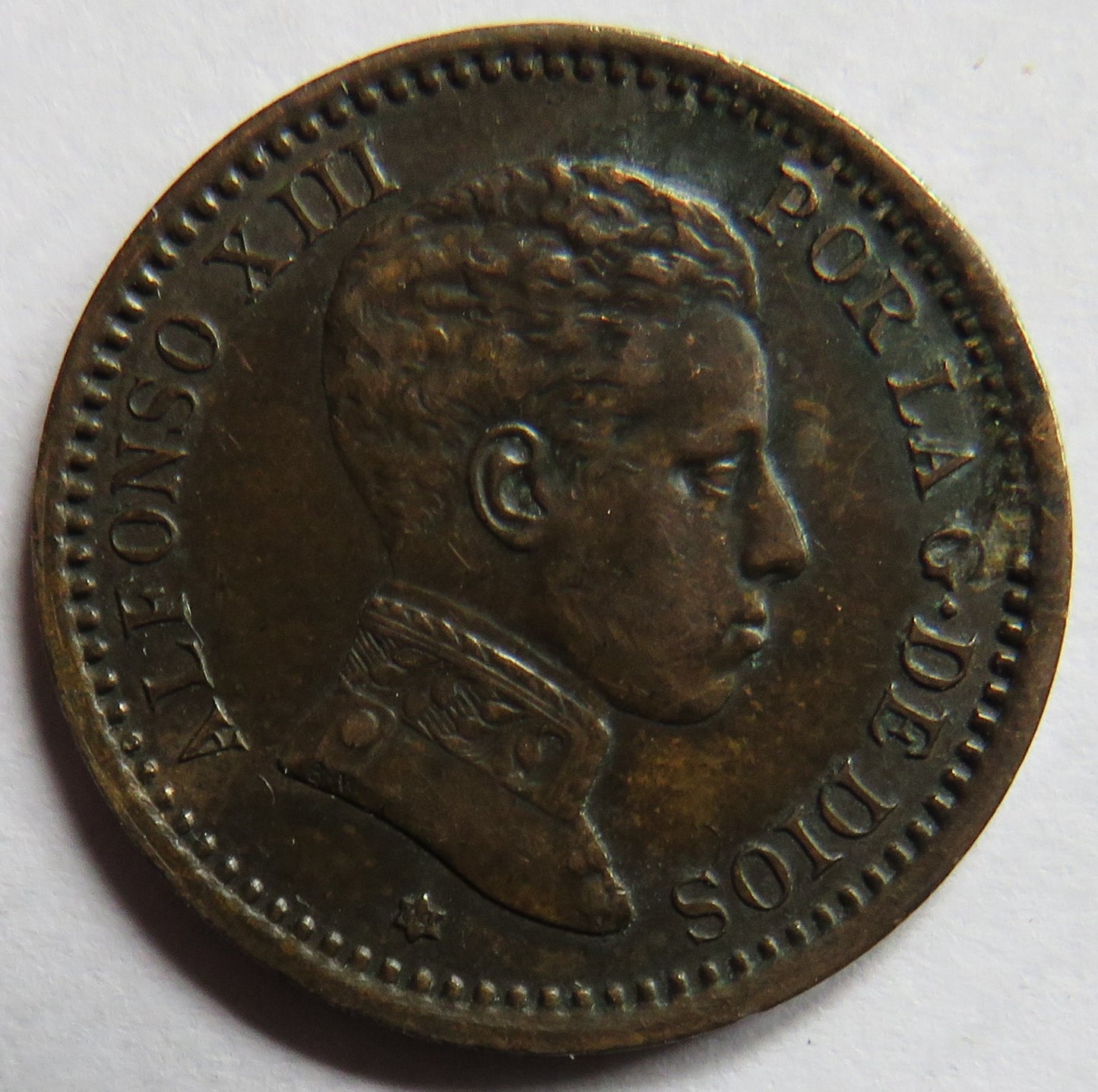 1904 Spain 2 Centimos Coin