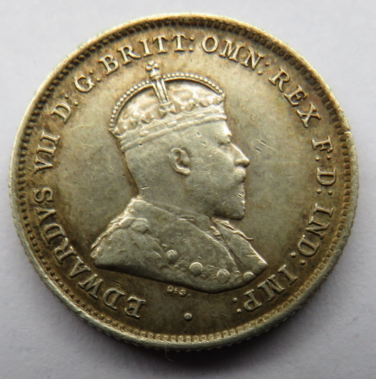 1910 King Edward VII Australia Sixpence Coin High Grade