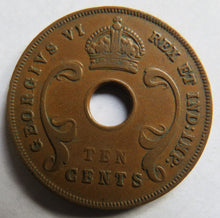 Load image into Gallery viewer, 1942 East Africa 10 Cents Coin
