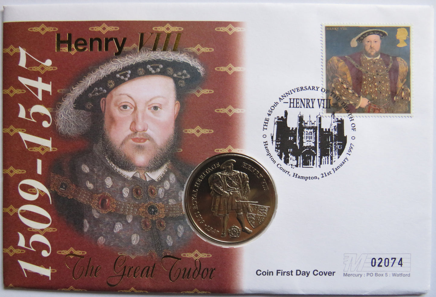 1996 Falkland Islands £2 Commemorative Coin 1509-1547 Henry VIII