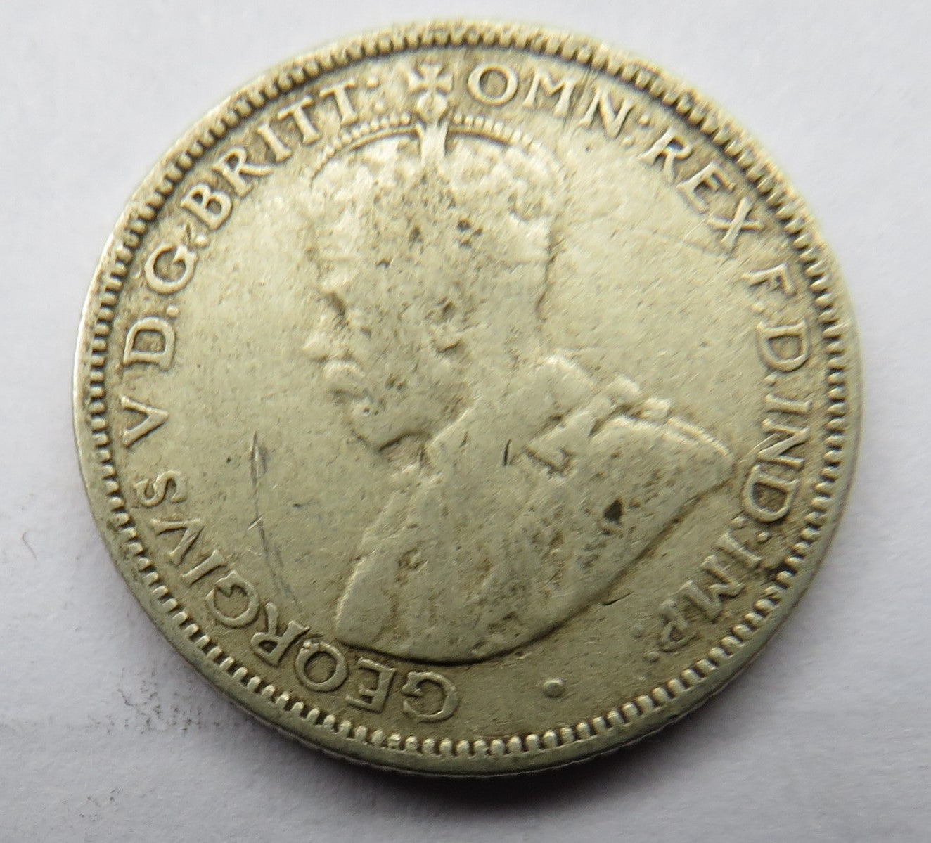 1925 King George V Australia Silver Sixpence Coin