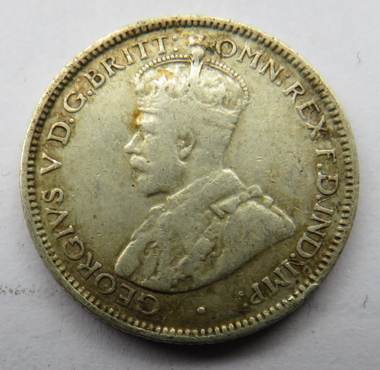 1928 King George V Australia Silver Sixpence Coin
