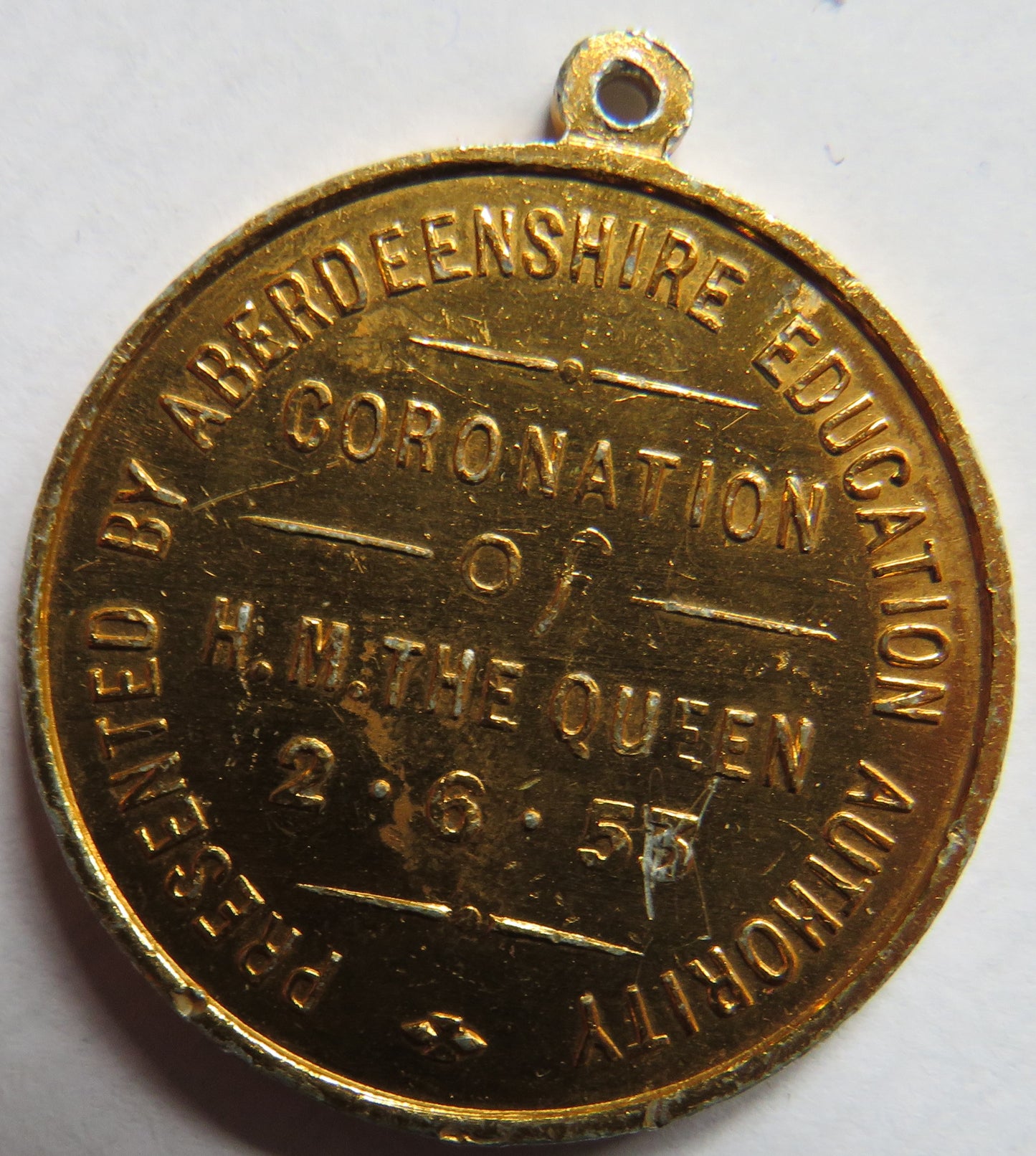 1953 Elizabeth II Coronation Medal Presented by Aberdeenshire Education Authority