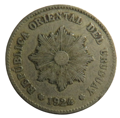 1924 Uruguay 5 Centesimos Coin