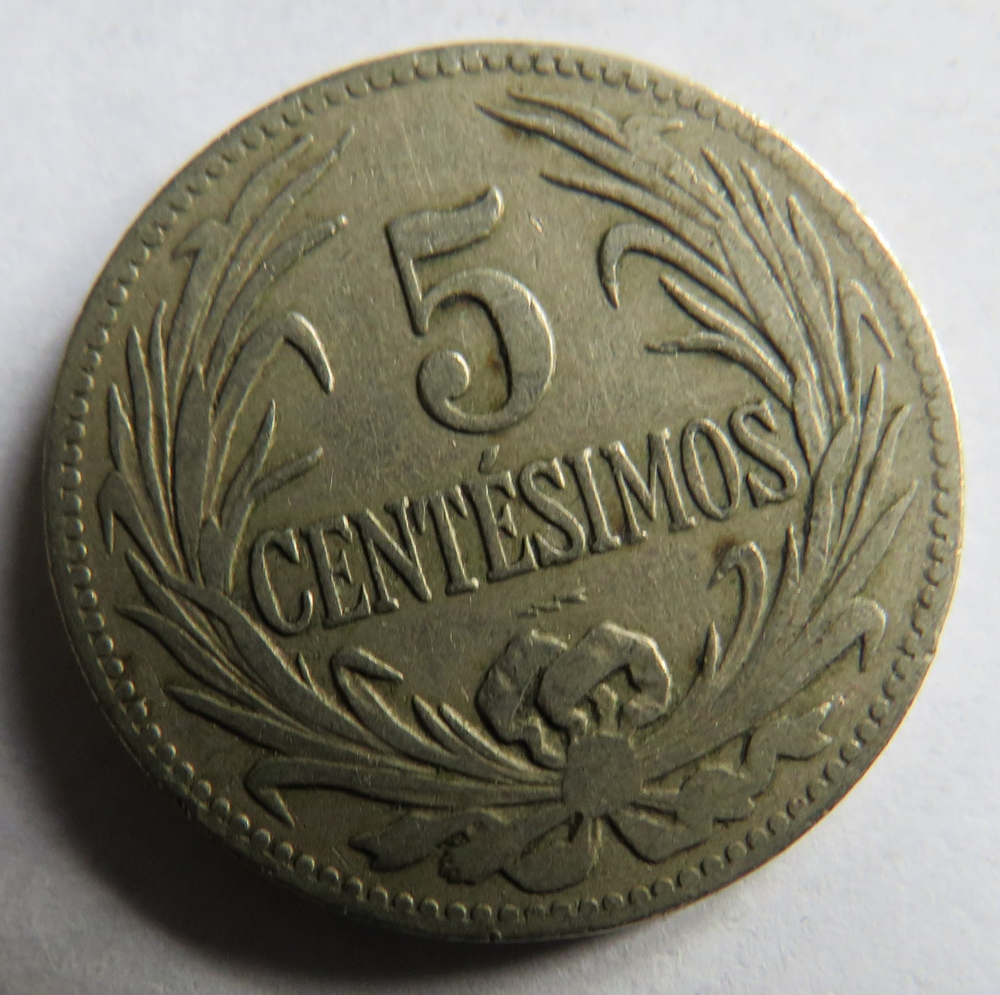 1924 Uruguay 5 Centesimos Coin