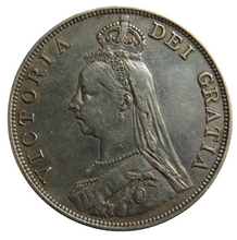 Load image into Gallery viewer, 1889 Queen Victoria Jubilee Head Silver Double Florin Coin
