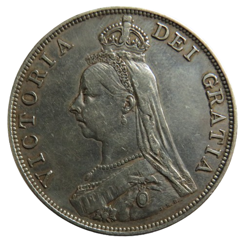 1889 Queen Victoria Jubilee Head Silver Double Florin Coin