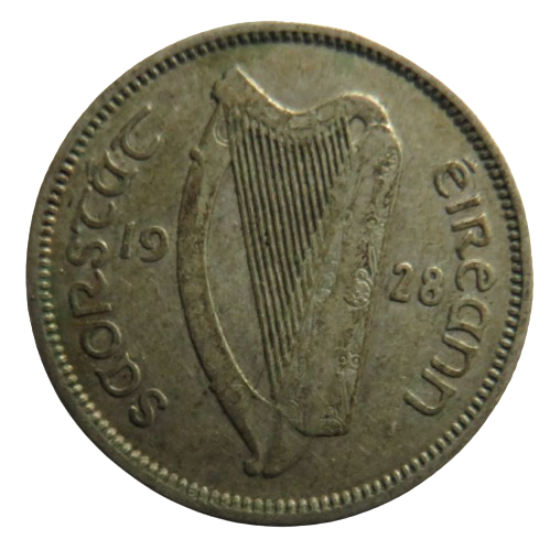 1928 Ireland Eire Silver One Shilling Coin