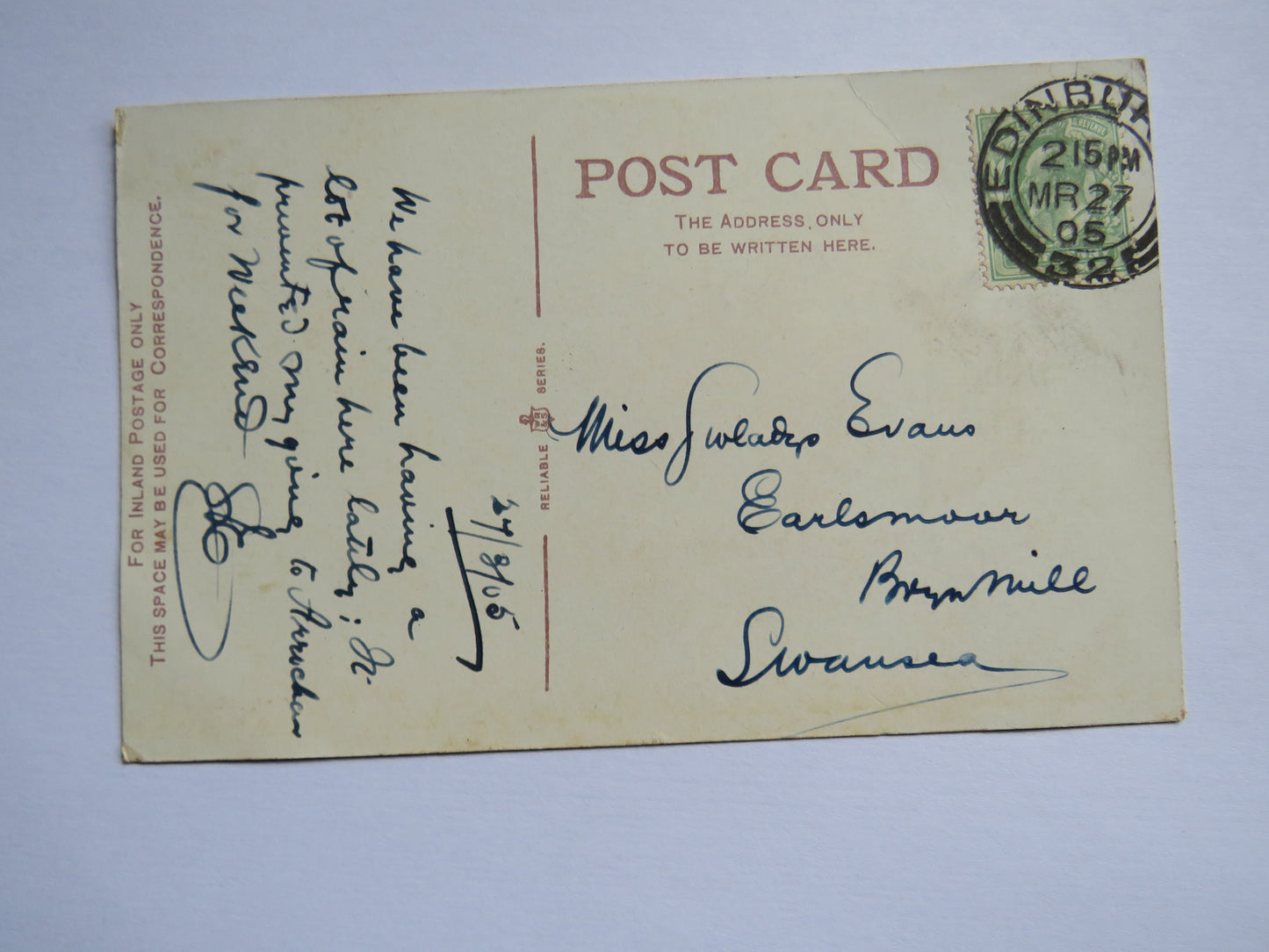 Vintage Postcard of The Calton Hill, Edinburgh 1905