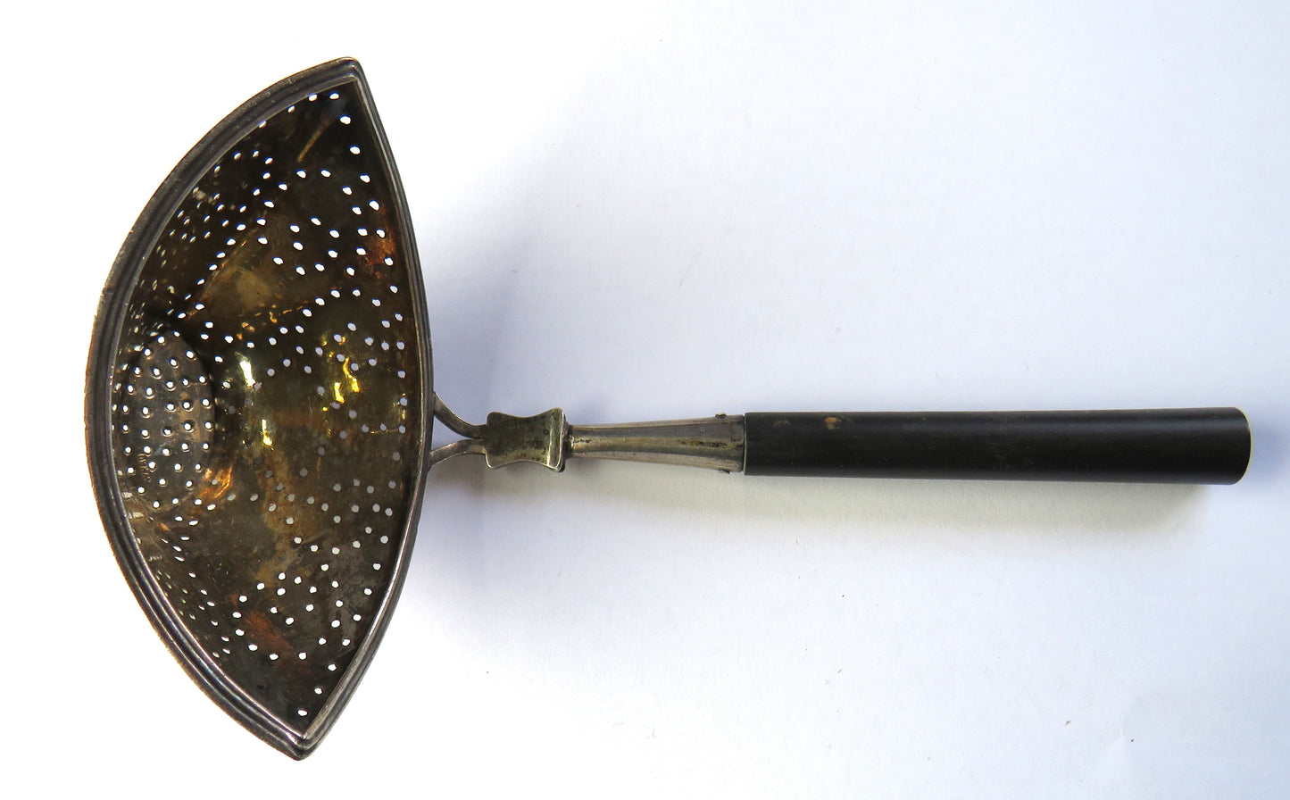 Antique Silver Tea Strainer By Bernard Muller London Import Marks