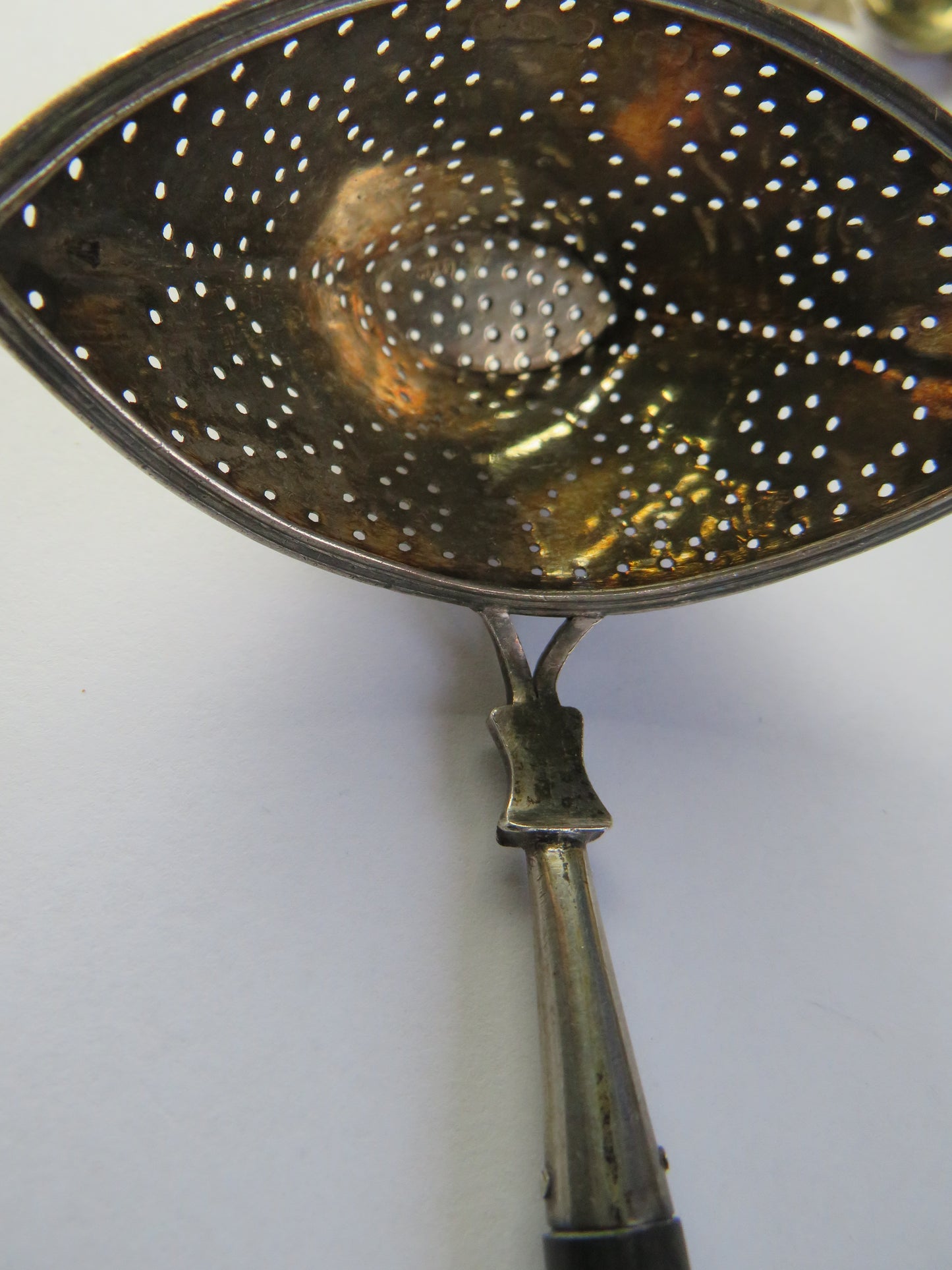 Antique Silver Tea Strainer By Bernard Muller London Import Marks