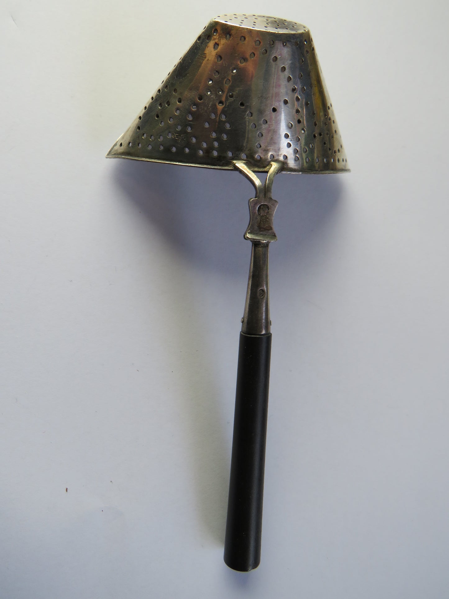 Antique Silver Tea Strainer By Bernard Muller London Import Marks
