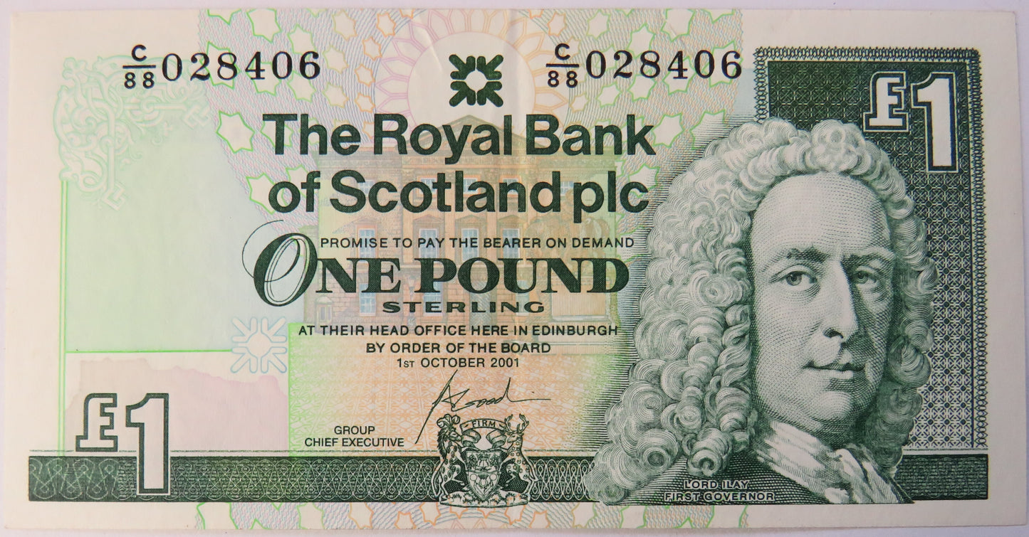 2001 The Royal Bank of Scotland £1 One Pound Banknote