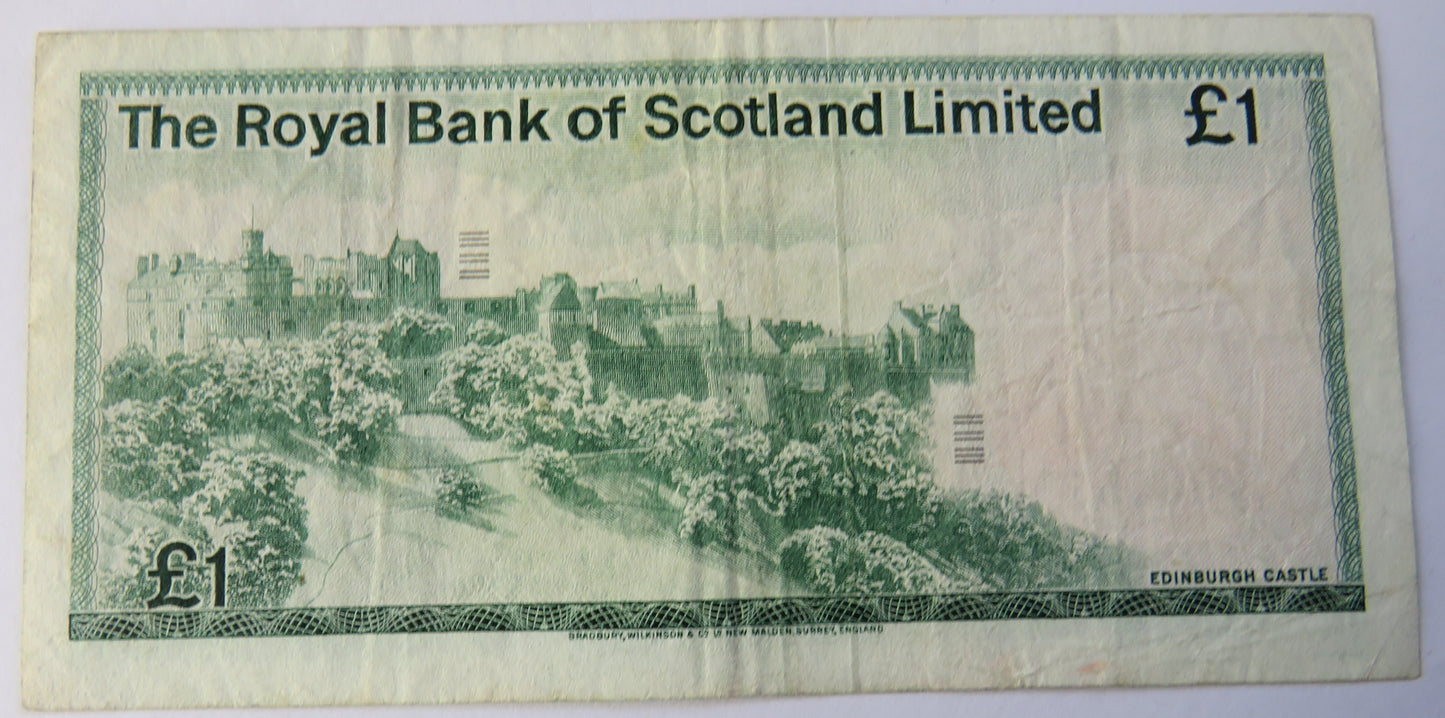 1976 The Royal Bank of Scotland £1 One Pound Banknote