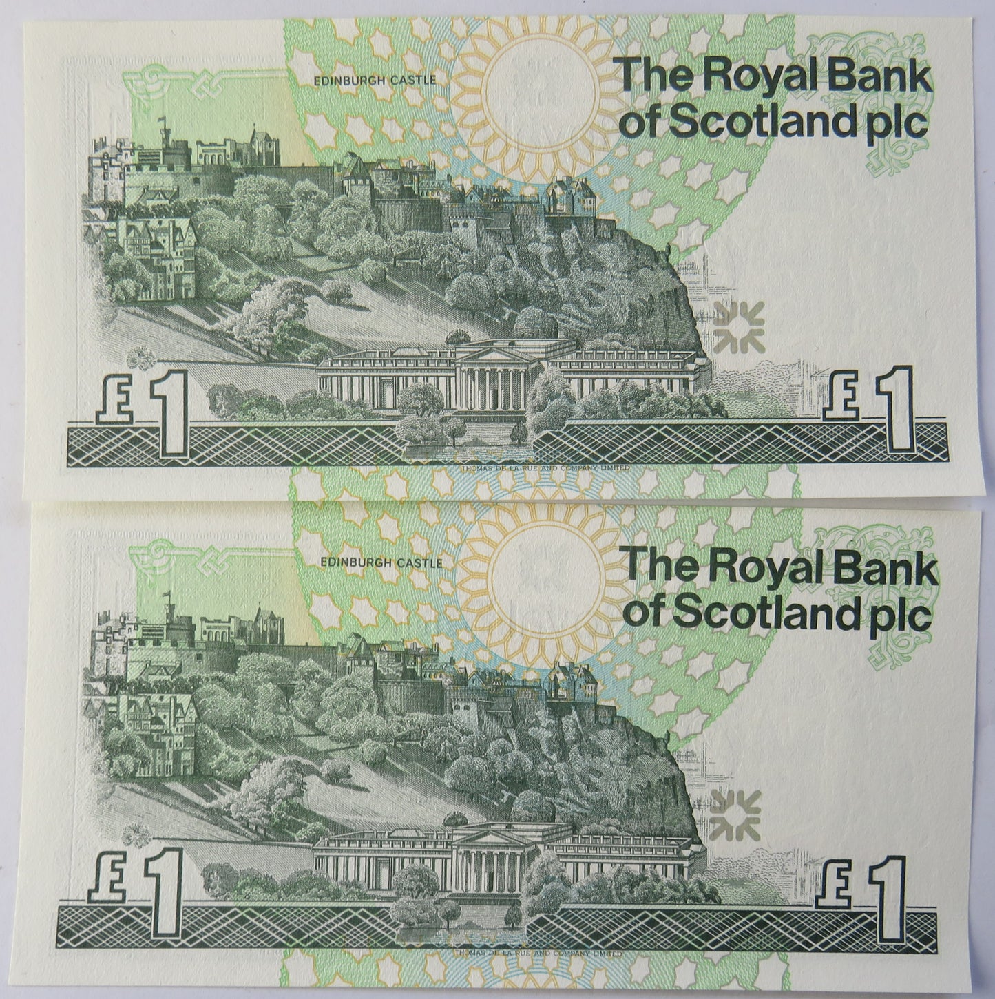 2001 The Royal Bank of Scotland £1 Consecutive Banknotes