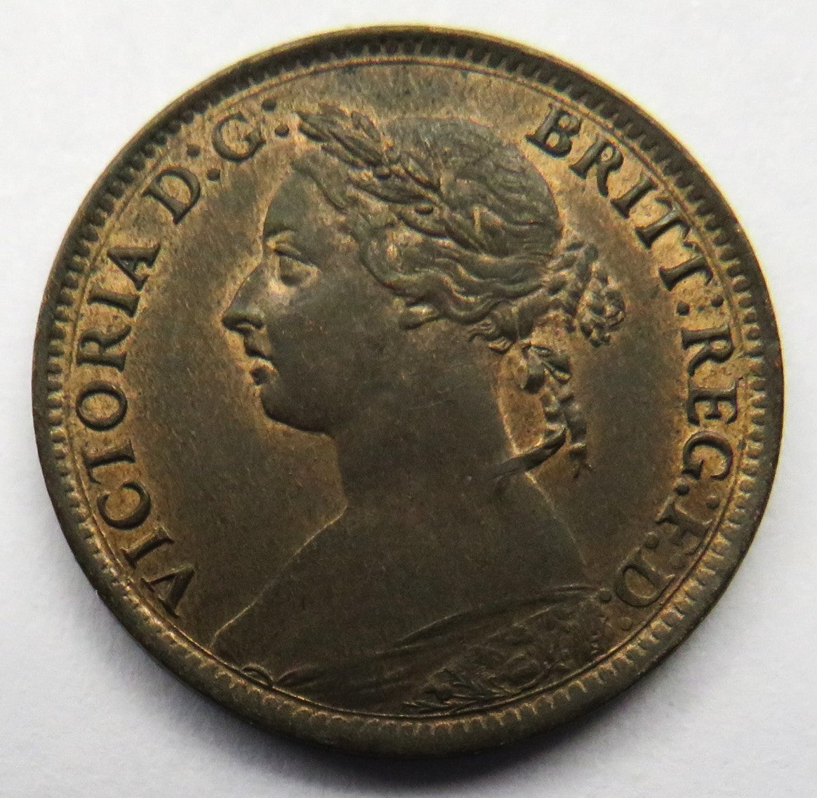 1894 Queen Victoria Bun Head Farthing Coin High Grade - Great Britain