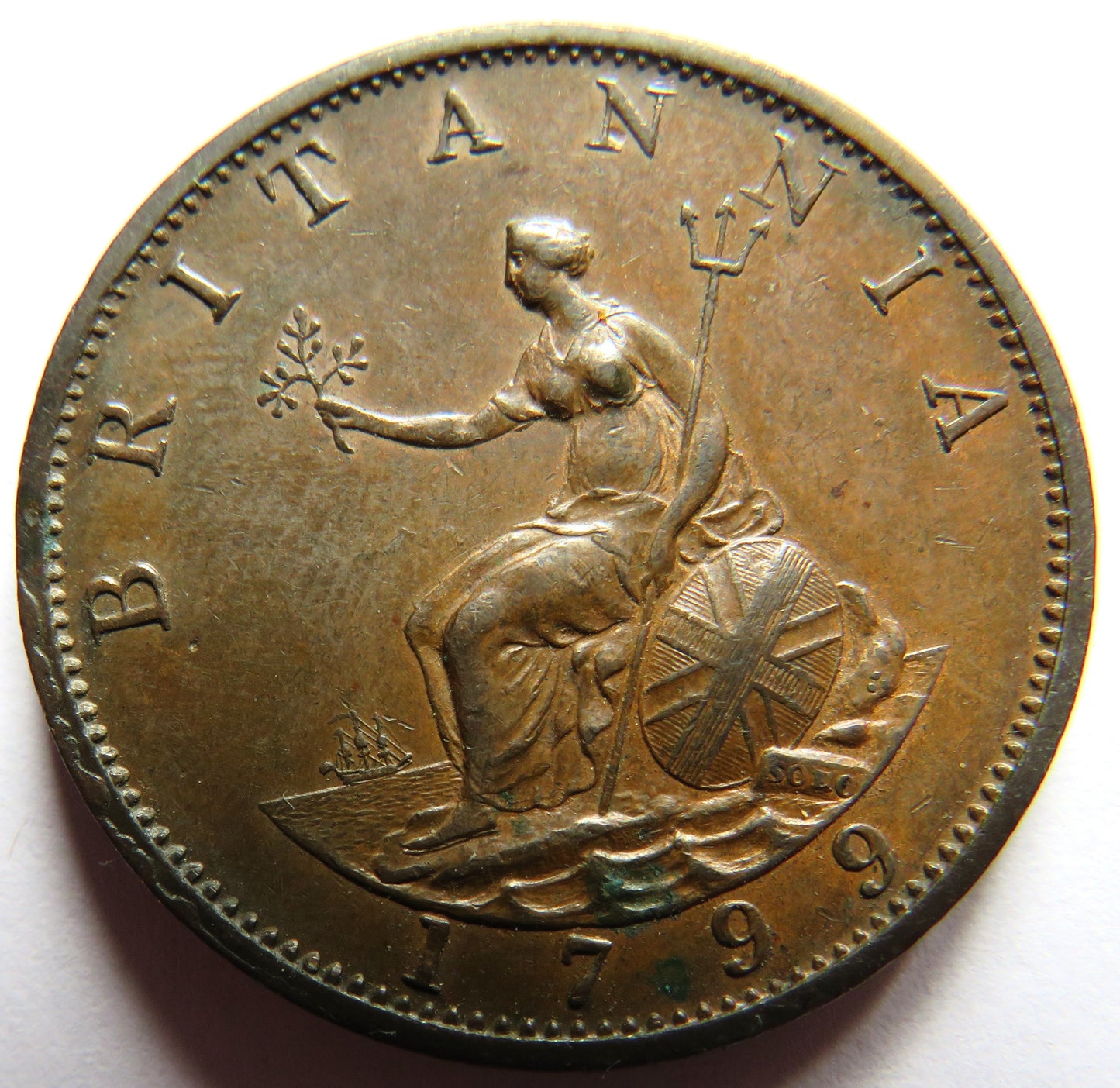 1799 King George III Halfpenny Coin In Higher Grade - Great Britain