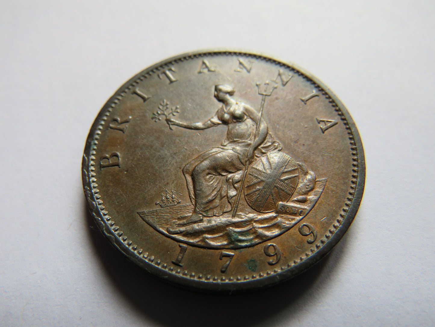 1799 King George III Halfpenny Coin In Higher Grade - Great Britain