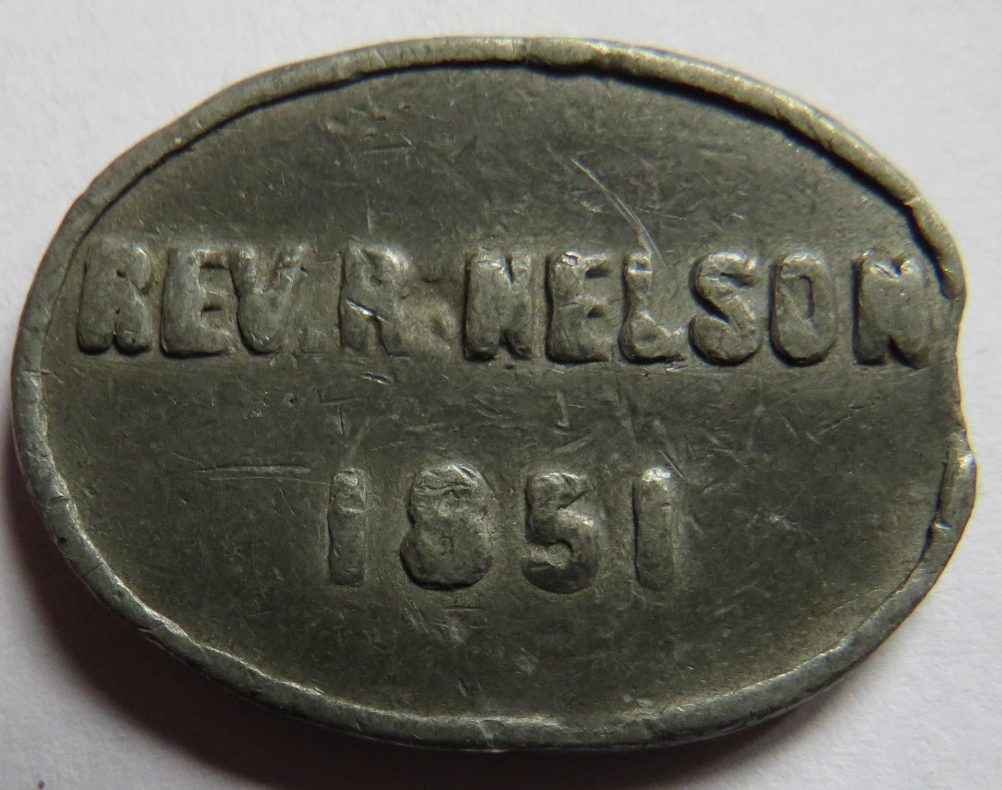 1851 Pitcairn Scottish Church Token Rev.R.Nelson