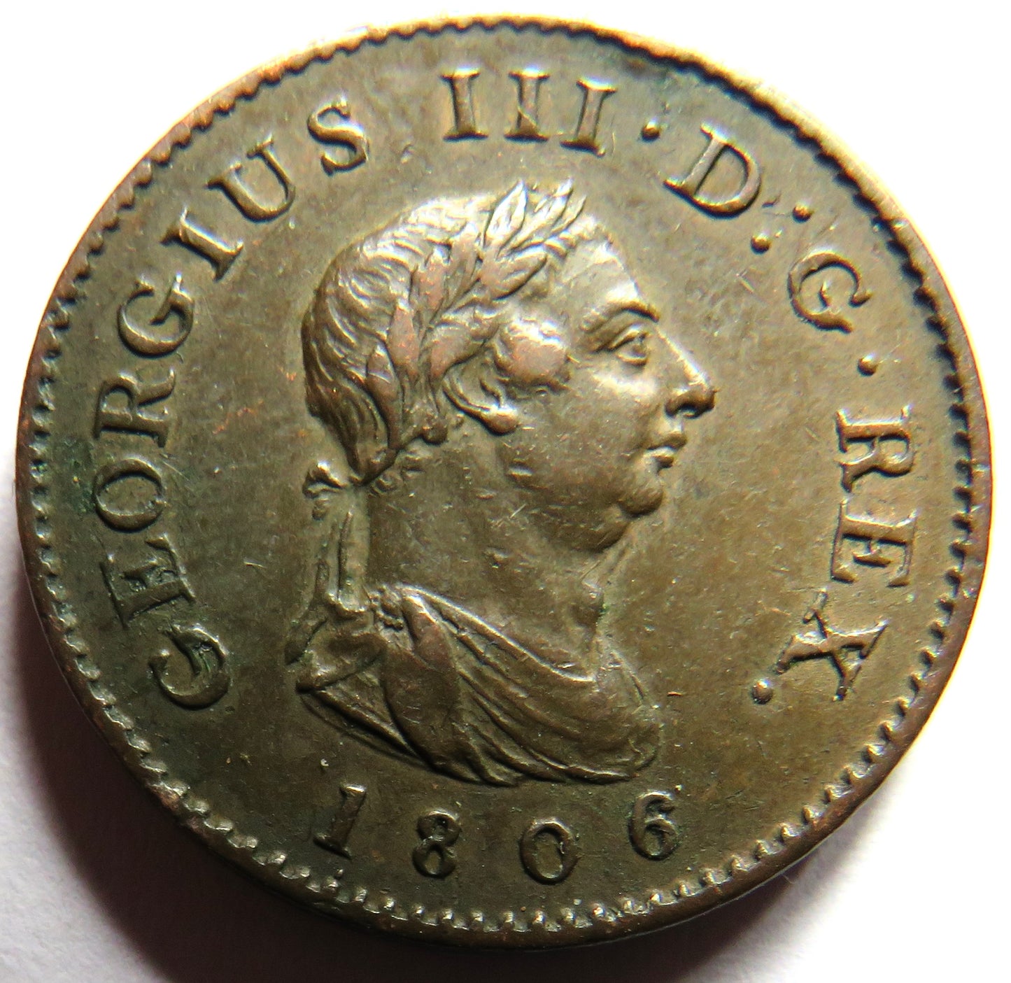 1806 King George III Farthing Coin Good Condition - Great Britain