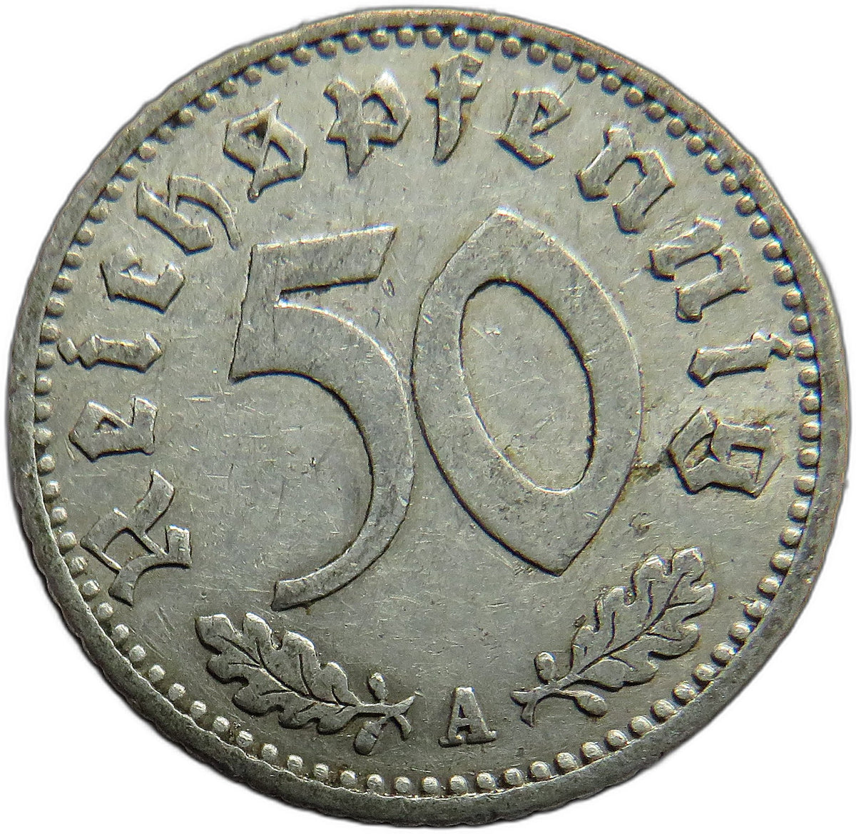 1935-A Germany - Third Reich 50 Reichspfennig Coin