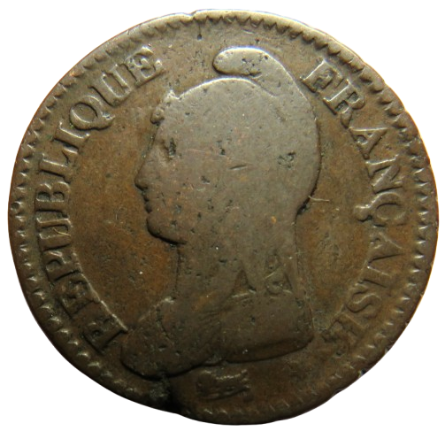 1799-A France One Decime Coin