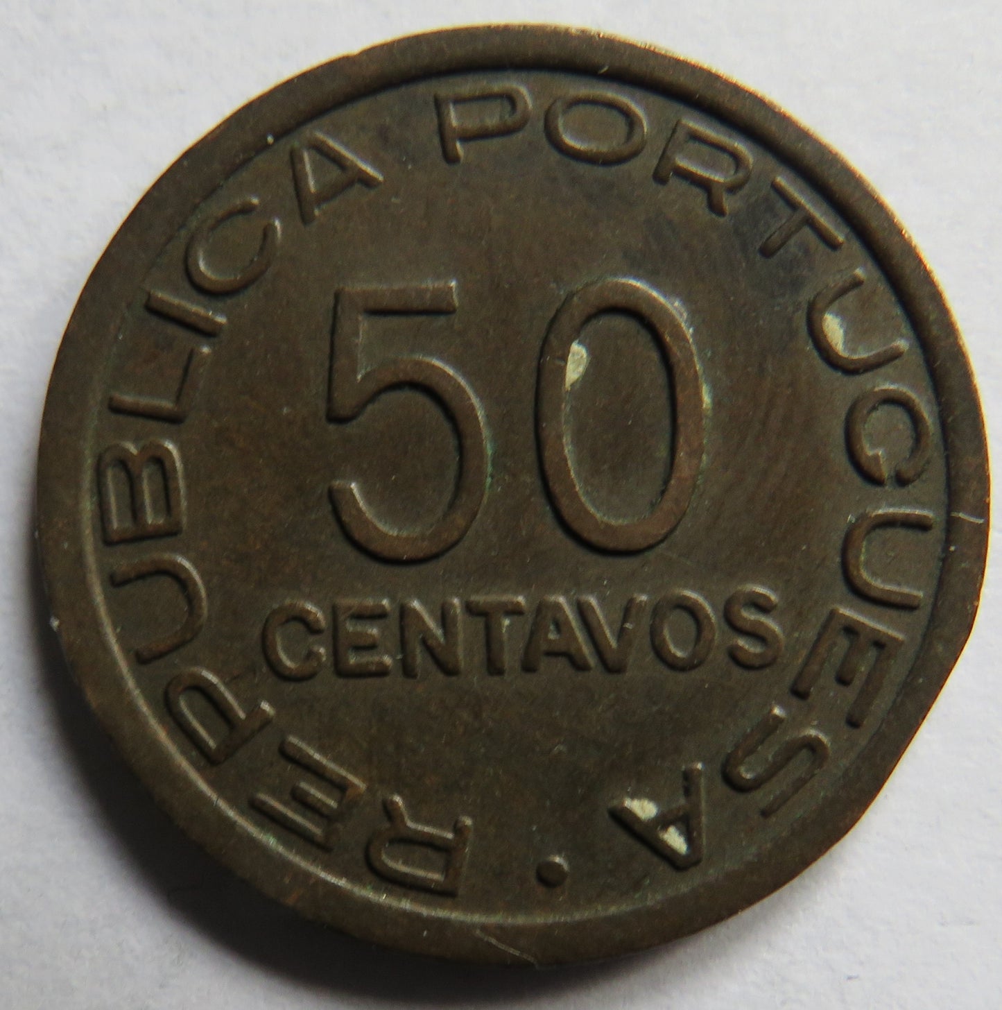 1945 Mozambique 50 Centavos Coin