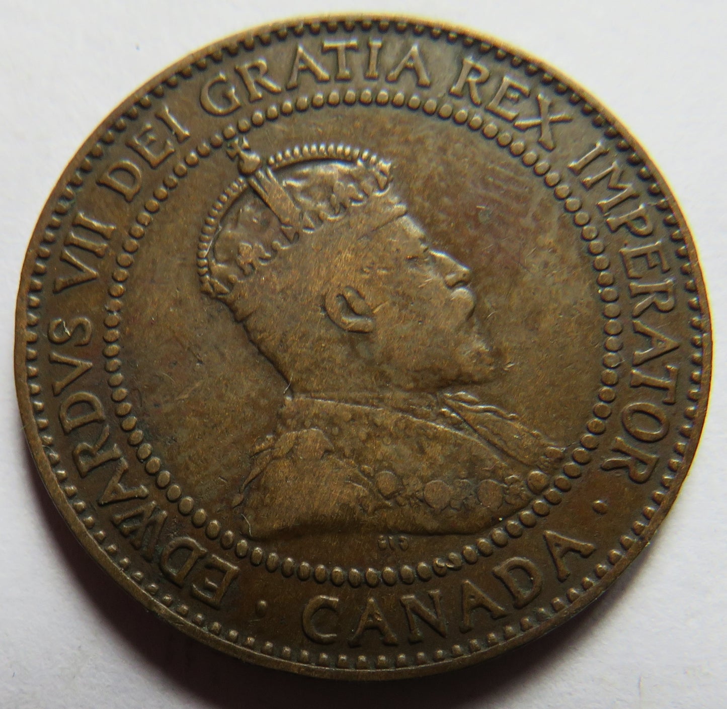 1910 King Edward VII Canada One Cent Coin
