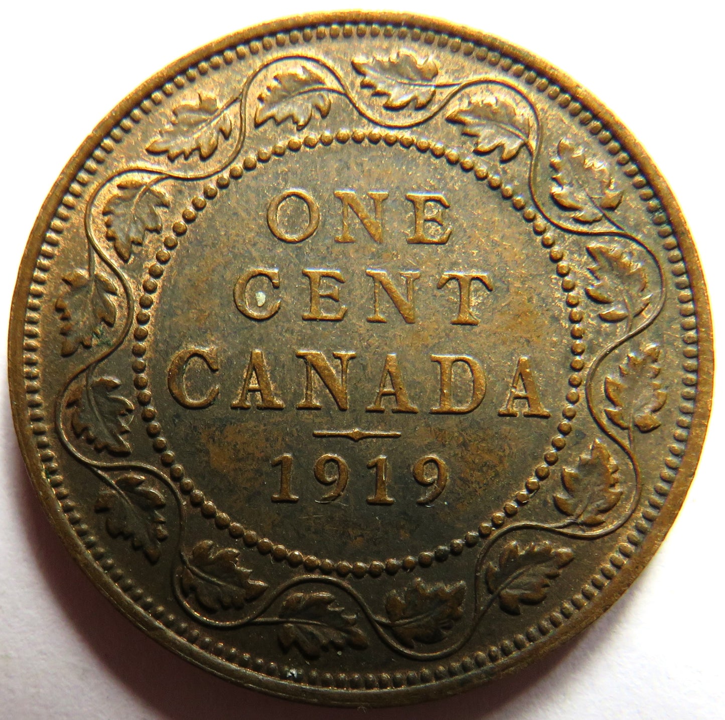 1919 King George V Canada One Cent Coin