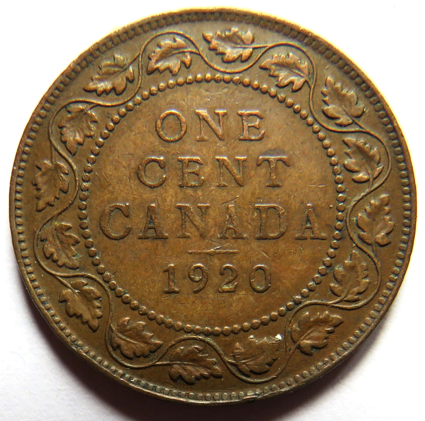 1920 King George V Canada One Cent Coin