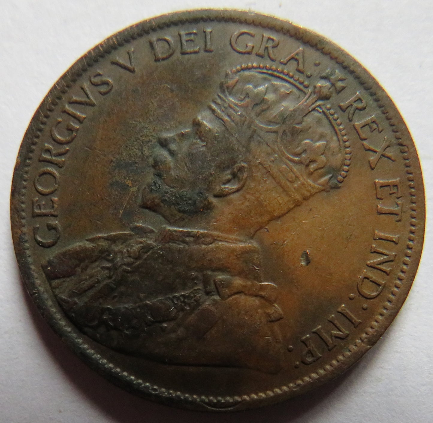 1920 King George V Canada One Cent Coin