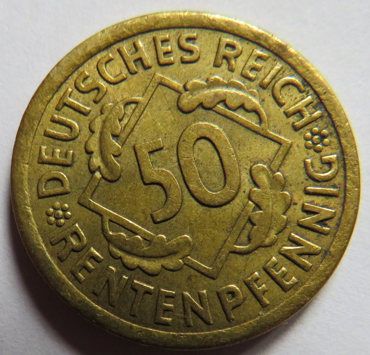 1924-A Germany - Weimar Republic 50 Rentenpfennig Coin