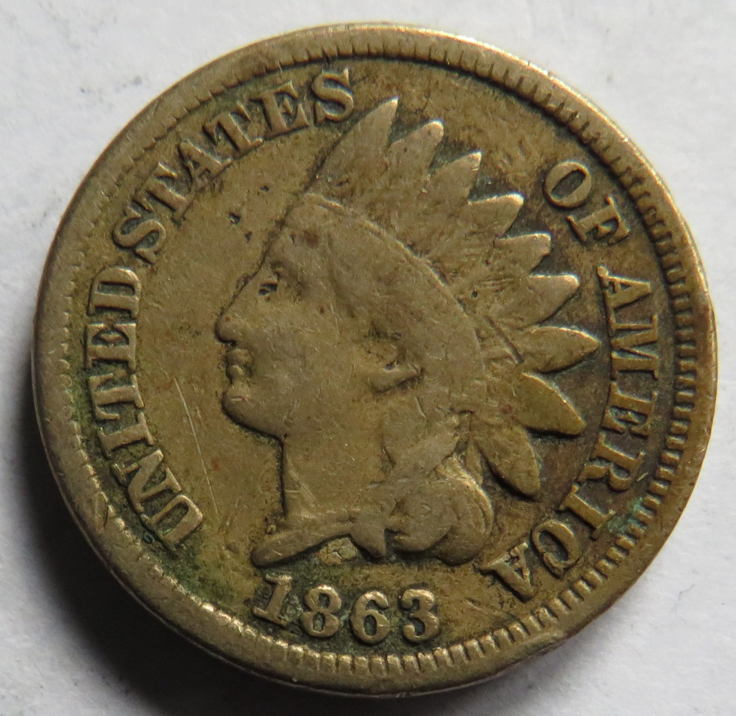 1863 USA Indian Head One Cent Coin