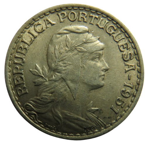1951 Portugal One Escudo Coin