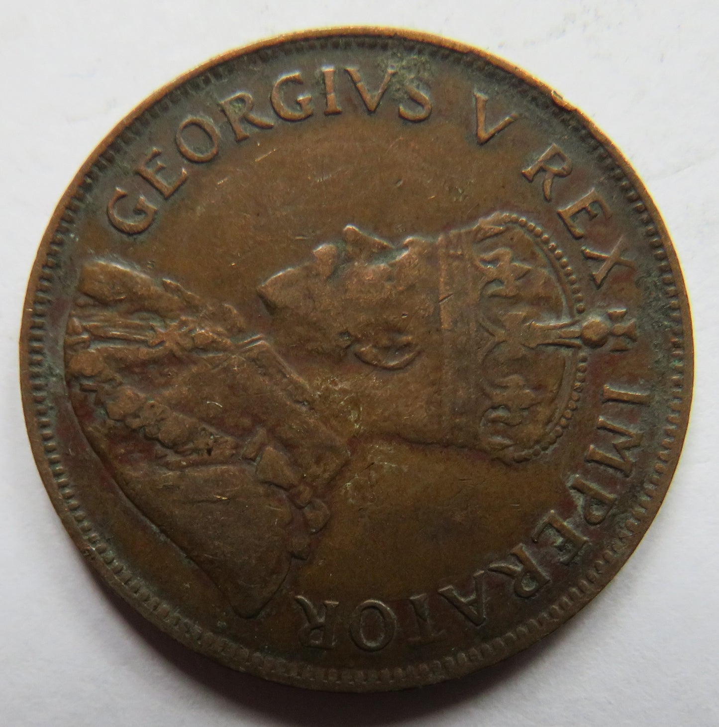 1926 King George V South Africa One Penny Coin