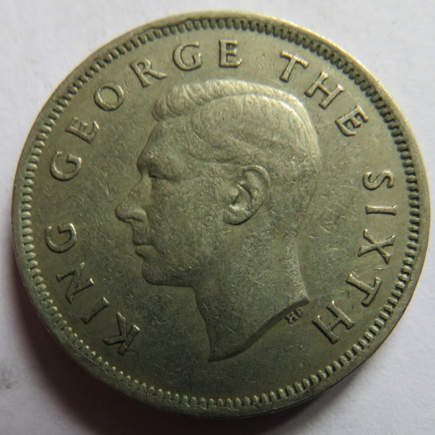 1950 King George VI New Zealand One Florin Coin