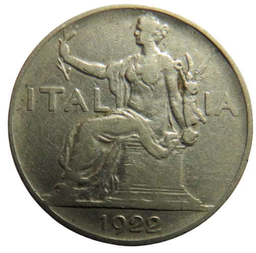 1922 Italy One lira Coin