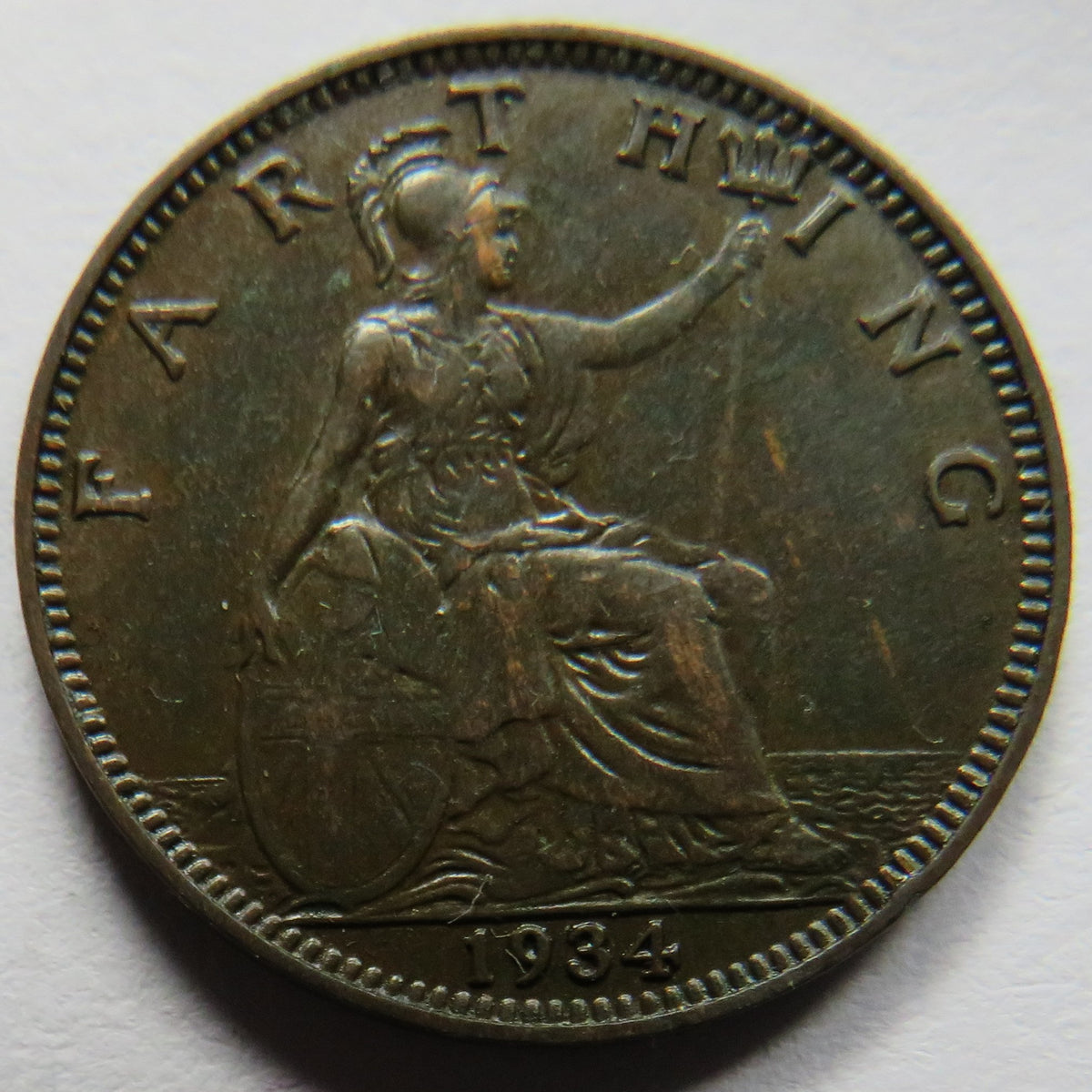 1934 King George V Farthing Coin Better Grade - Great Britain