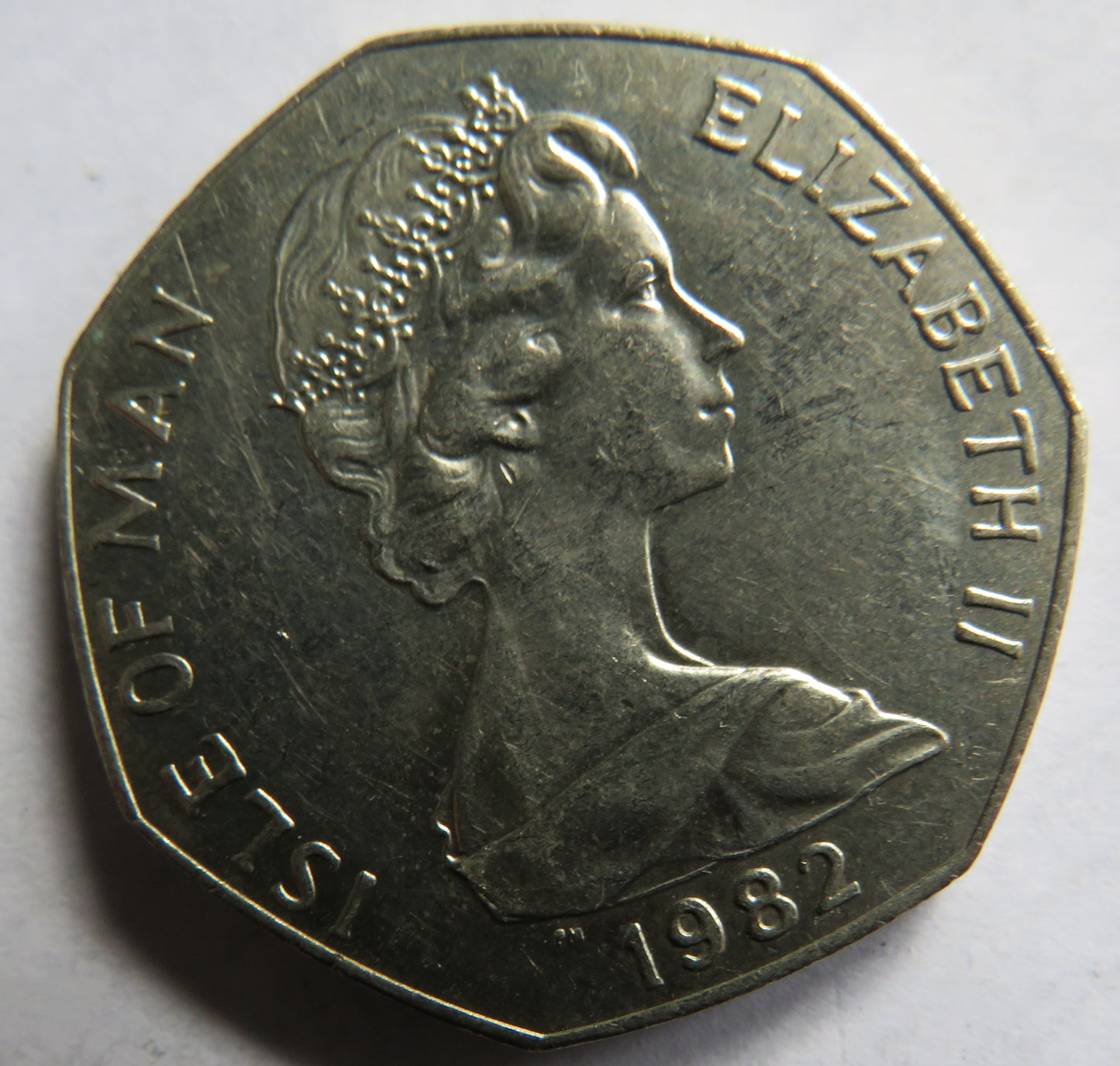 1982 Isle of Man 50p Fifty Pence Coin - Viking Longboat