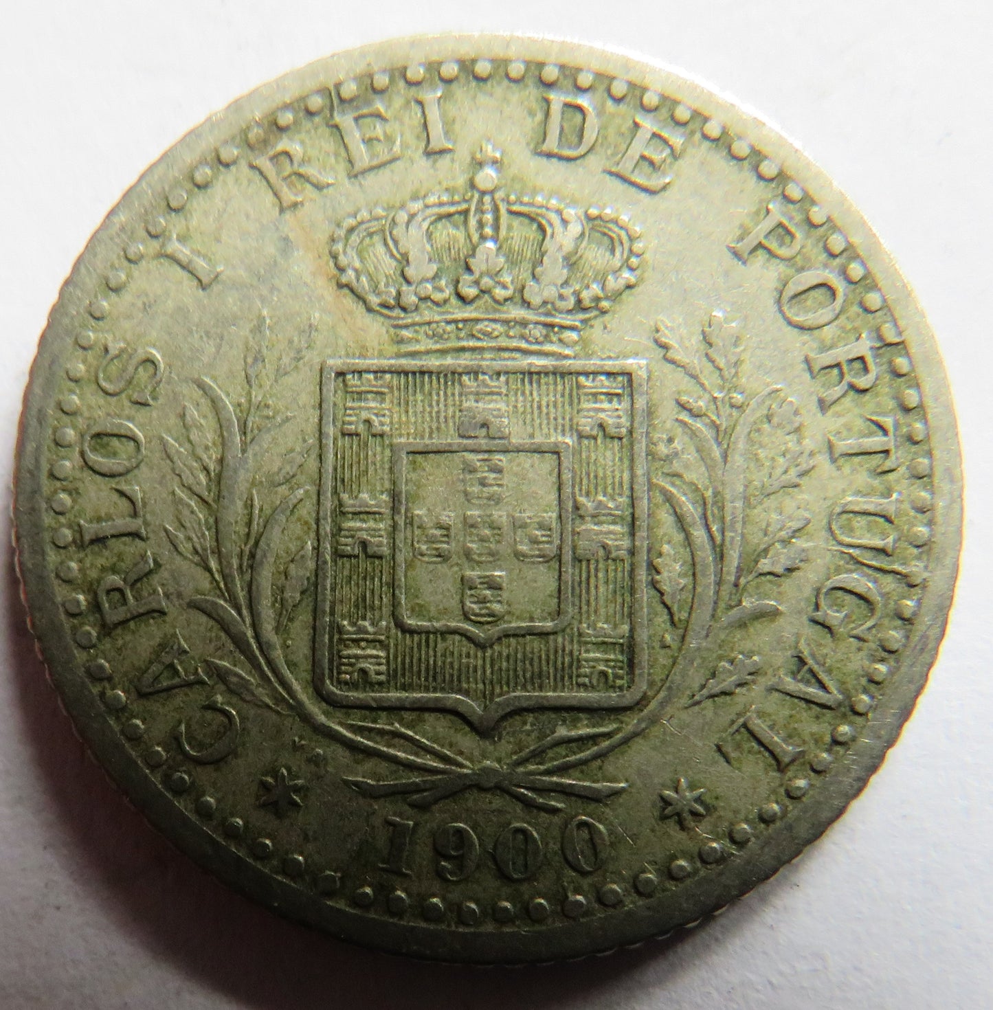 1900 Portugal 100 Reis Coin
