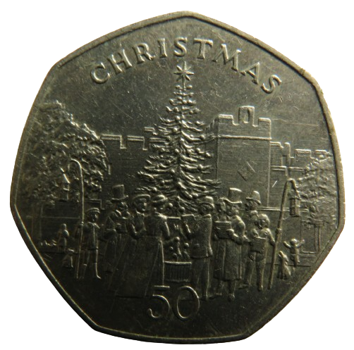 1982 Isle of Man Christmas 50p Fifty Pence Coin
