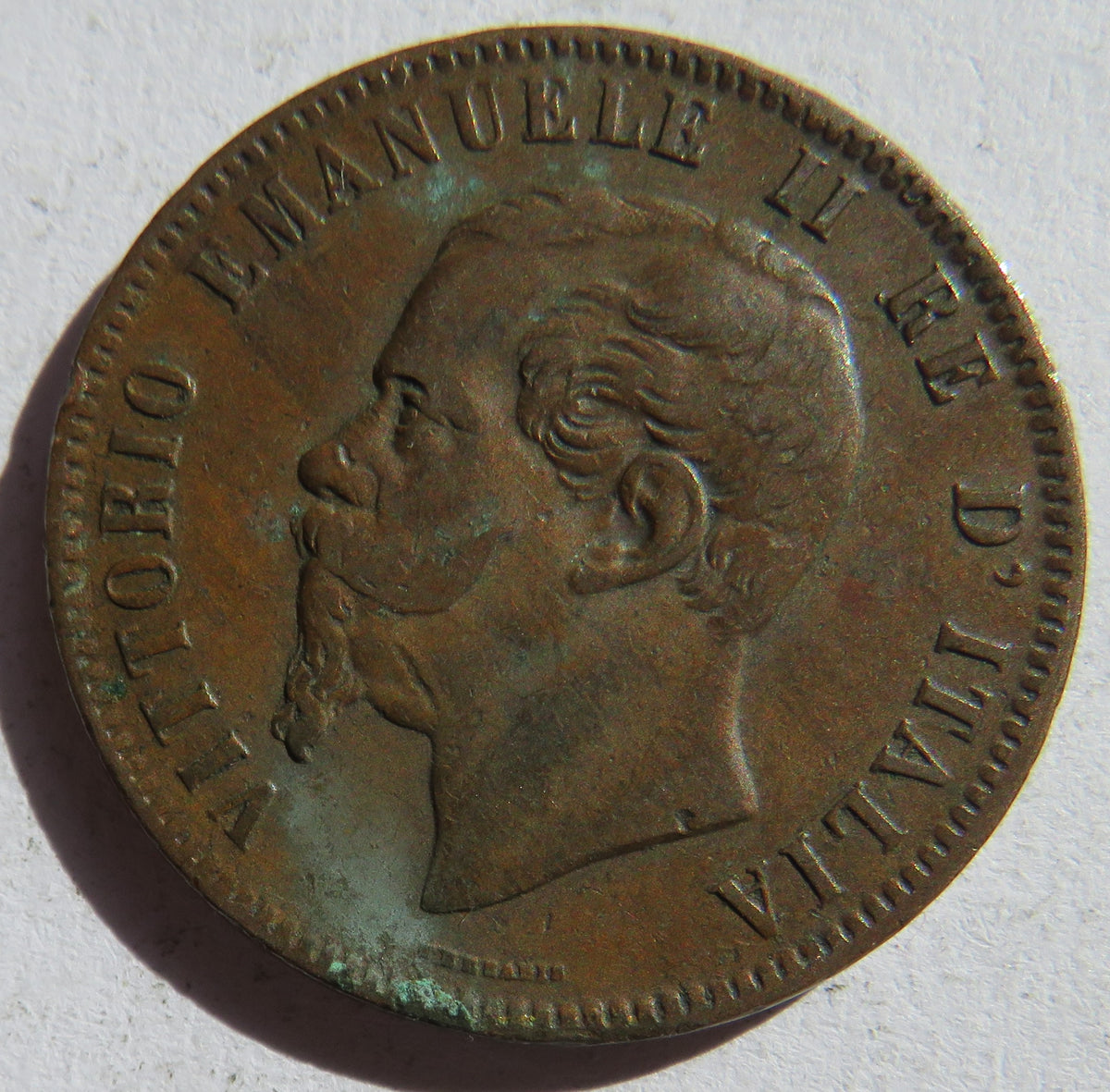 1863 Italy 10 Centesimi Coin