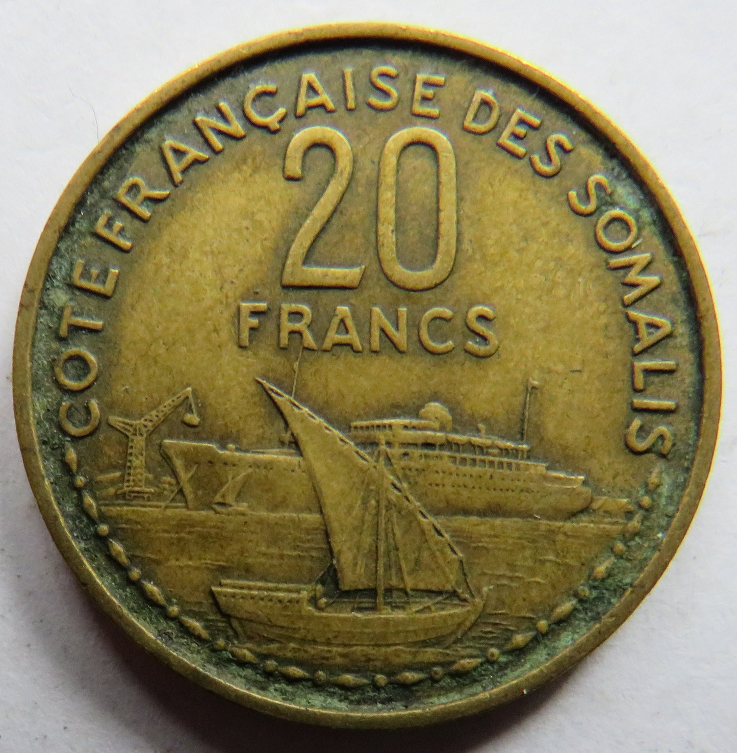 1952 French Somaliland 20 Francs Coin