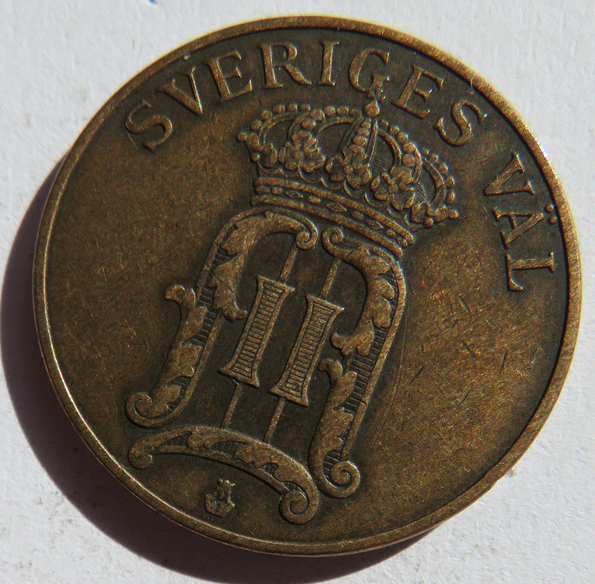 1907 Sweden 5 Ore Coin