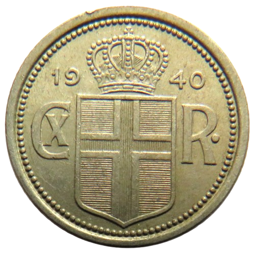1940 Iceland 25 Aurar Coin
