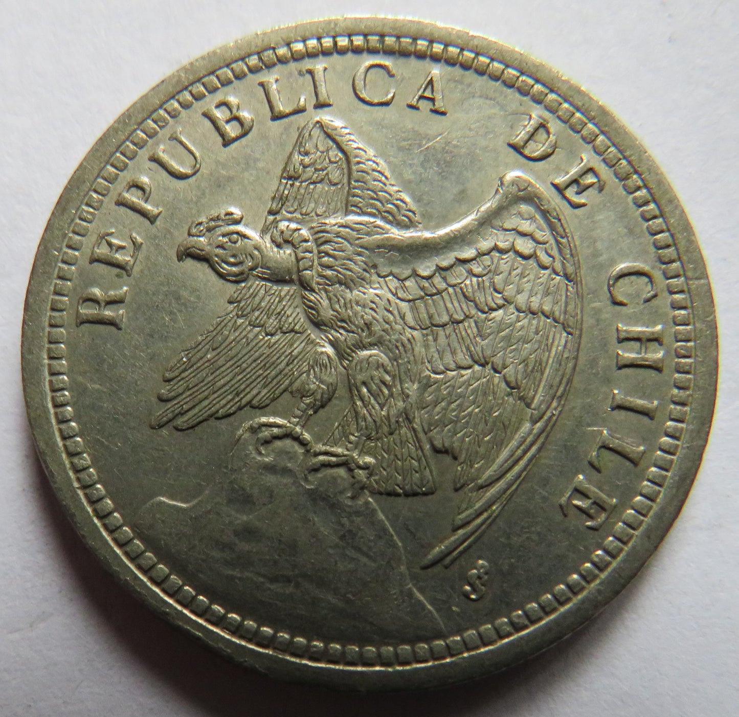 1933 Chile One Peso Coin