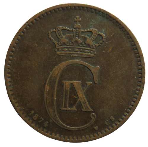 1874 Denmark 5 Ore Coin