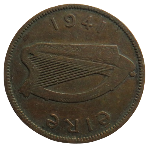 1941 Ireland Halfpenny Coin